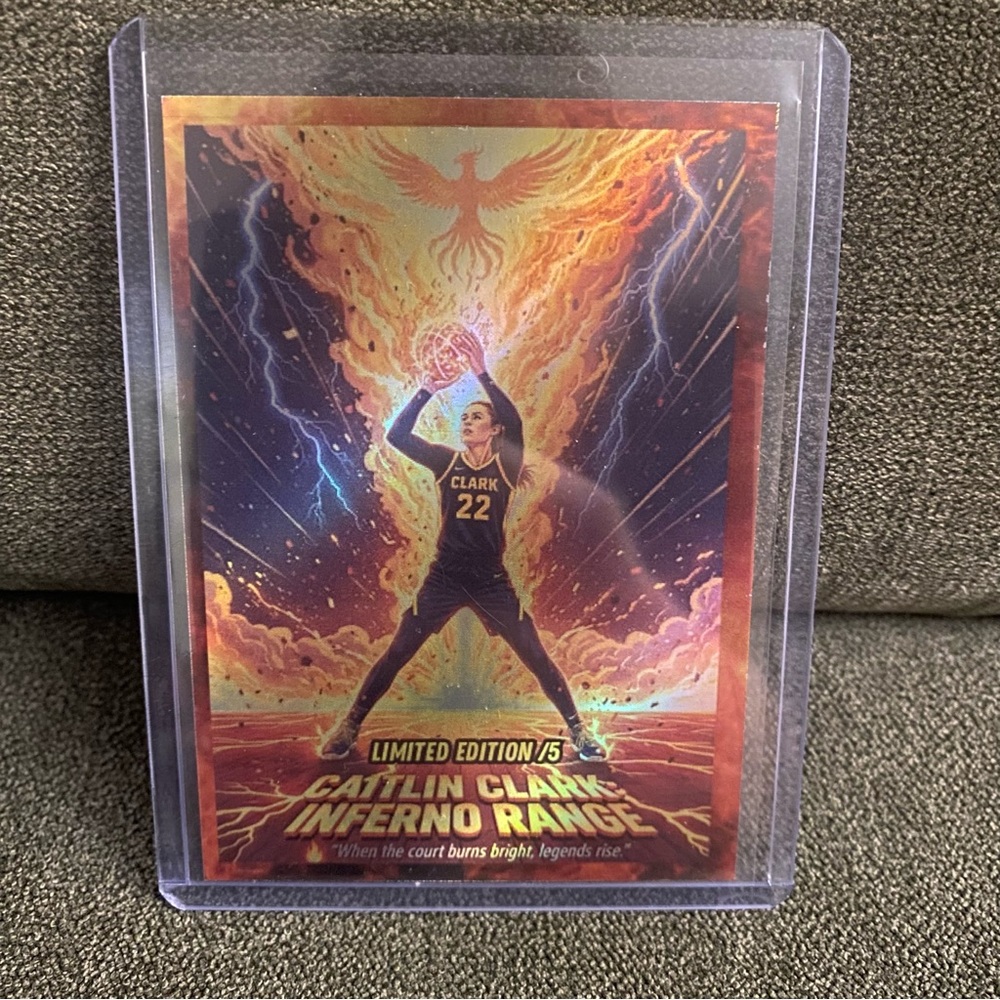 Custom Caitlin Clark Inferno Range beam parallel /5 card! Fever WNBA